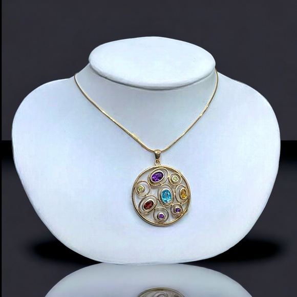 🌺Gold Vermeil & Gemstone Necklace-NWOT - Picture 6 of 10